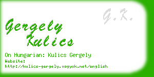 gergely kulics business card